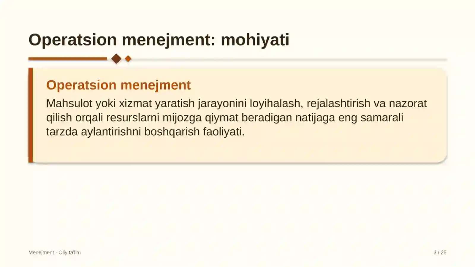 Prodyuserlik markazlarida operatsion menejment 3
