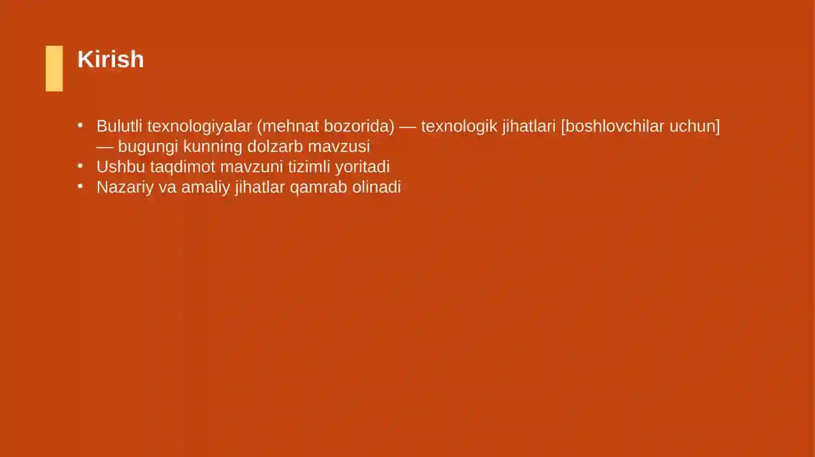 Bulutli texnologiyalar (mehnat bozorida) — texnologik jihatlari [boshlovchilar uchun] 3