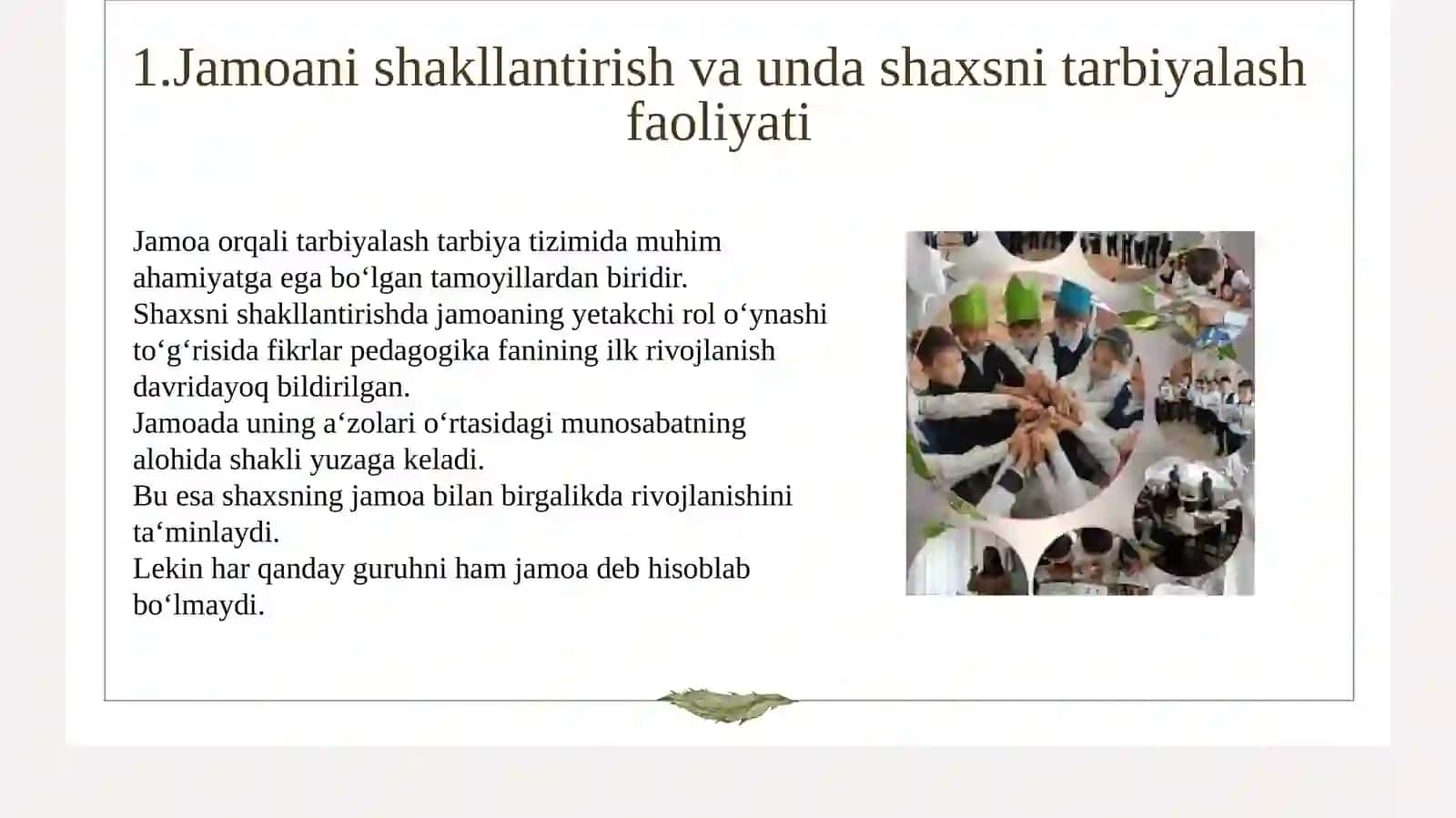 Jamoanishakllantirish metodikasi 3