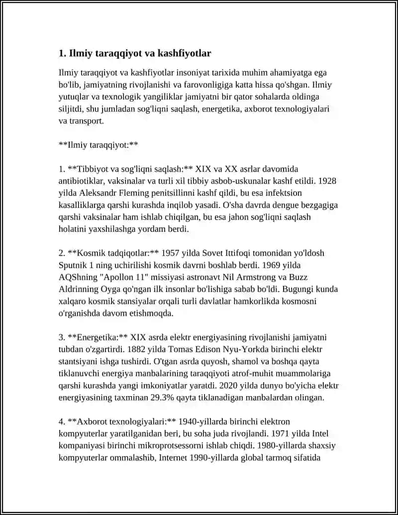 Ilmiy Taraqqiyot va Kashfiyotlar 3