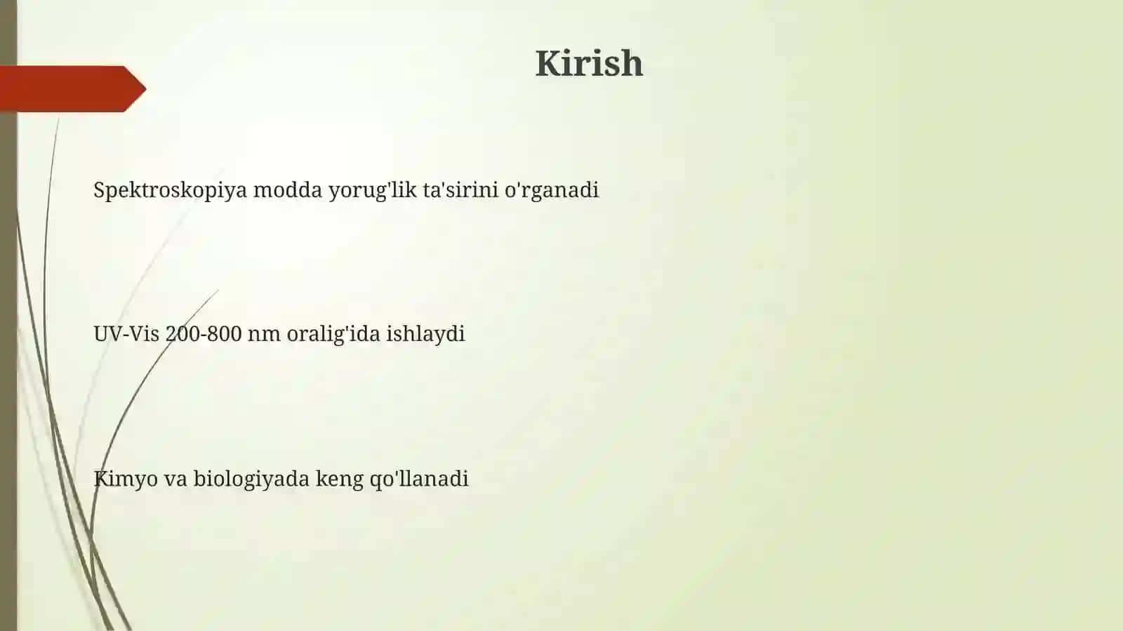 Ultrabinafsha va ko'rinuvchan soha spektroskopiyasi 3