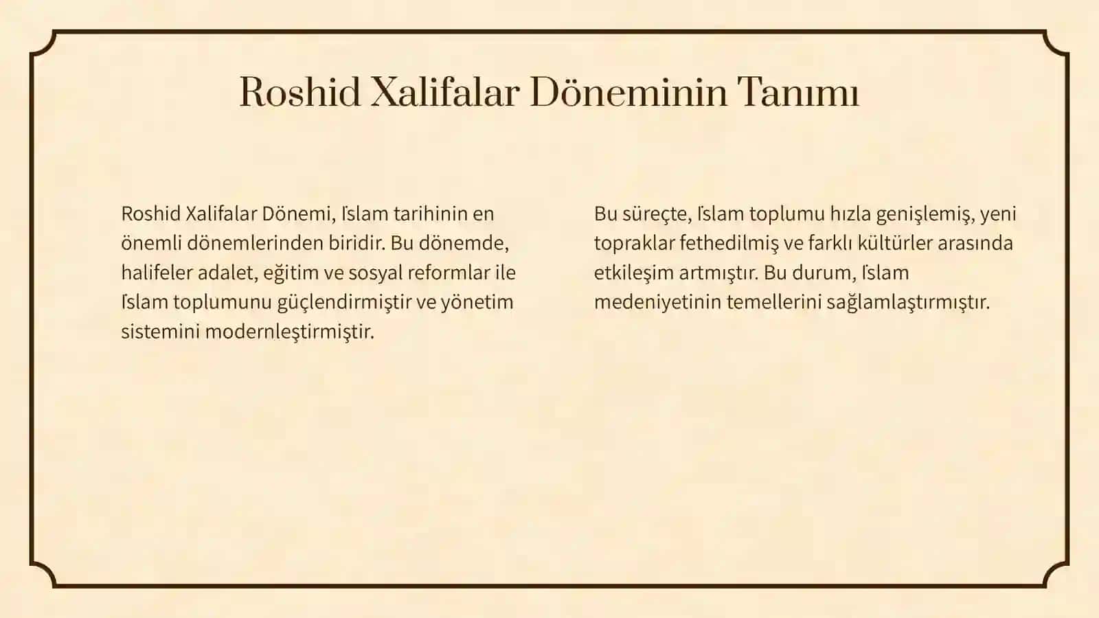 Roshid Xalifalar Döneminde İslahatların Önemi 3