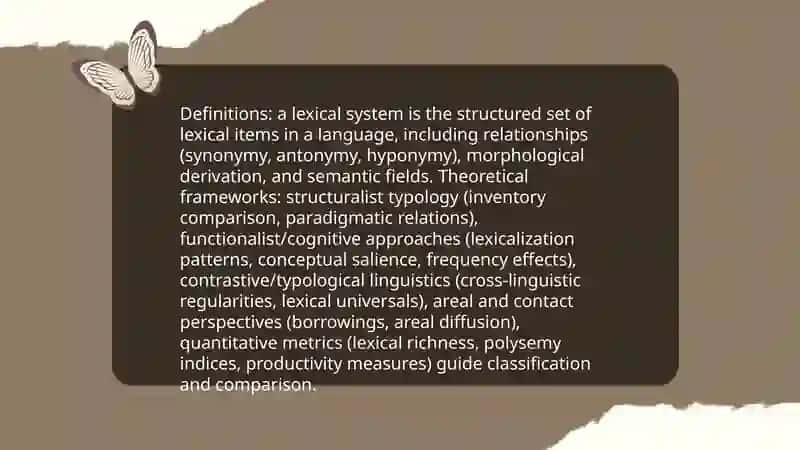 Typology of lexical systems 3