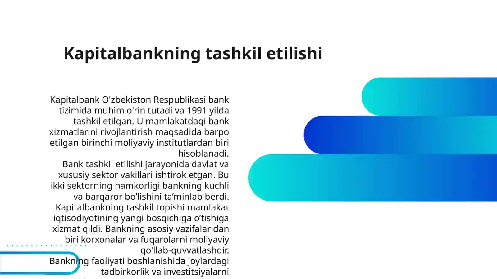KAPITALBANK ATB NING KELIB CHIQISHI, TASHKILIY STRUKTURASI, MOLIYAVIY HOLATI TAHLILI VA DIVIDEND SIYOSATI 3