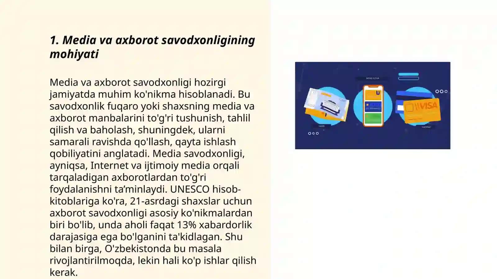 Media va axborot savodxonligi raqamlashuv davrining asosiy talabi hamda raqamli gegiyena va niket 3