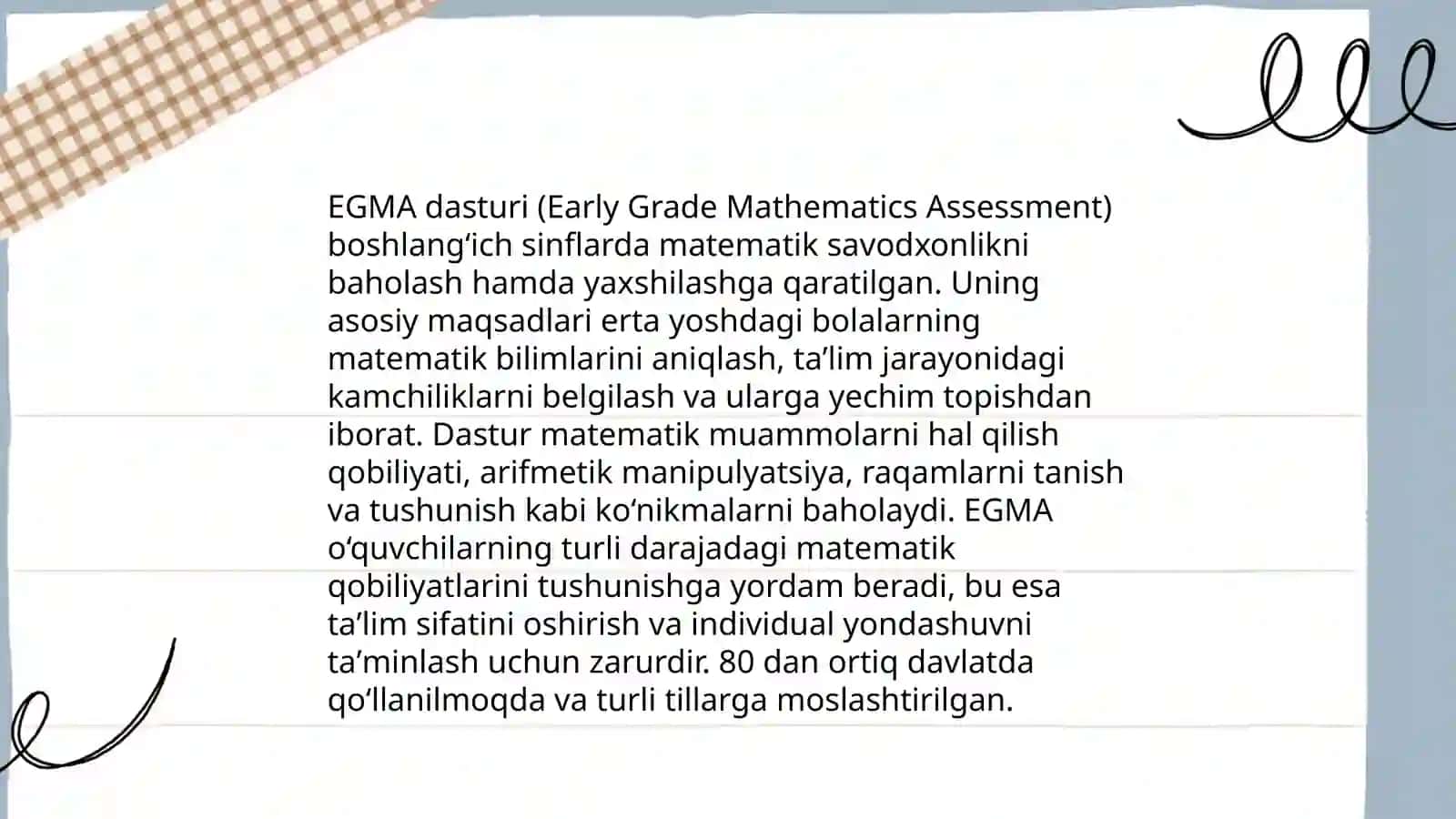 EGMA xalqaro baholash dasturi 3
