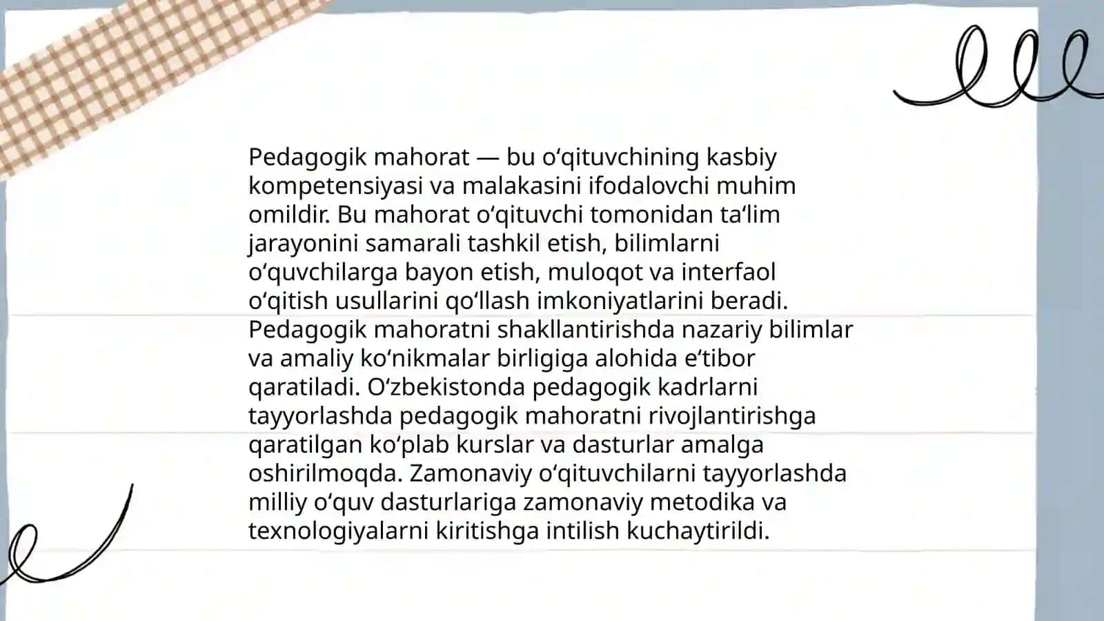 Pedagogik mahorat haqida tushuncha uning oʻqituvchi faoliyatida tutgan oʻrni 3