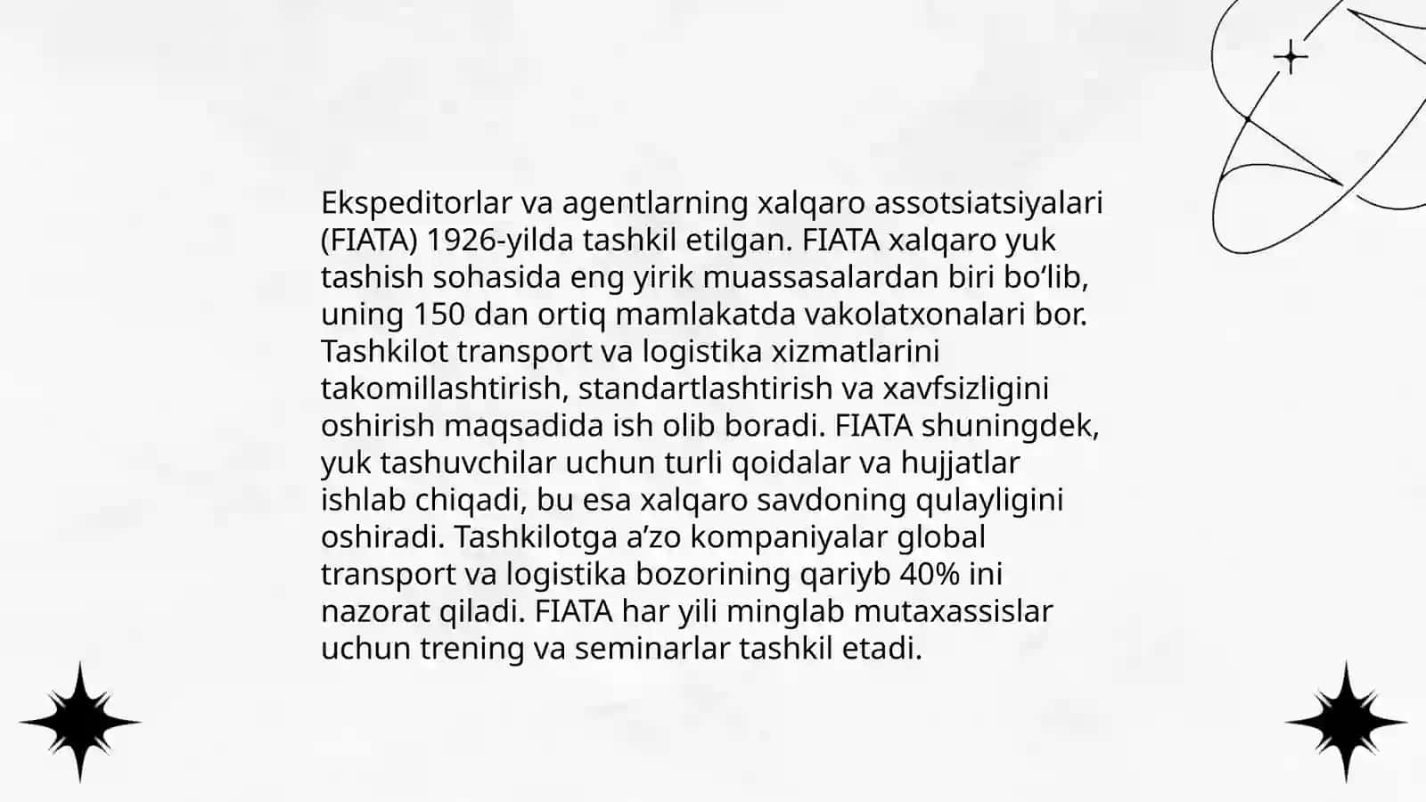 Ekspeditorlar va agentlarning xalqaro assotsiatsiyalari (FIATA) 3