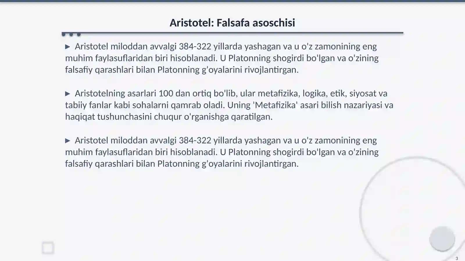 Aristotelning bilish nazariyasi va uning mazmuni 3