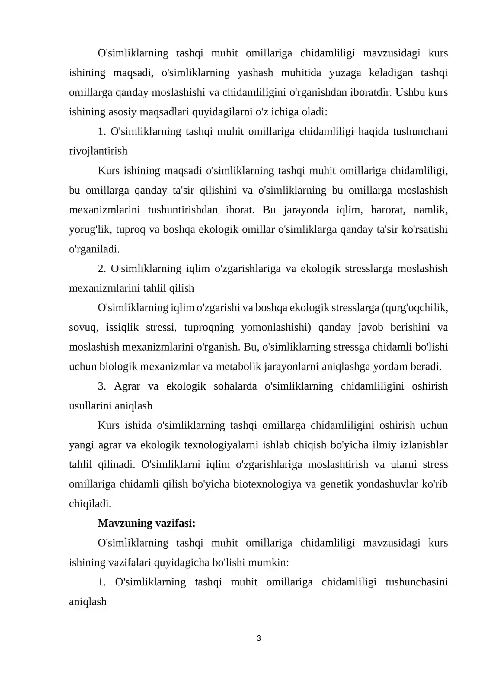 O'simliklarning tashqi muhit omillariga chidamliligi 3