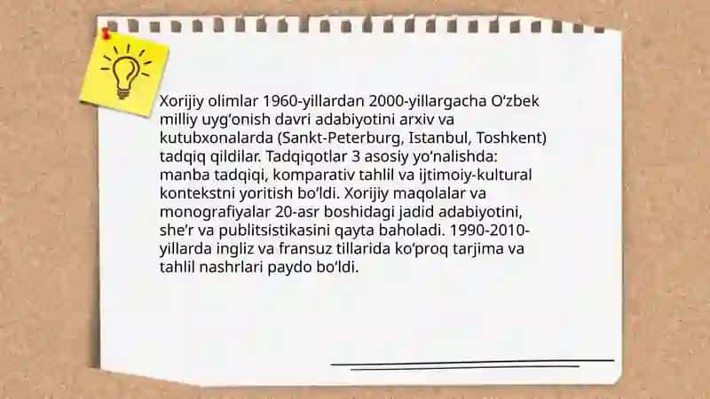 Oʻzbek milliy uygʻonish davri adabiyotining xorijda tadqiq qilinishi 3