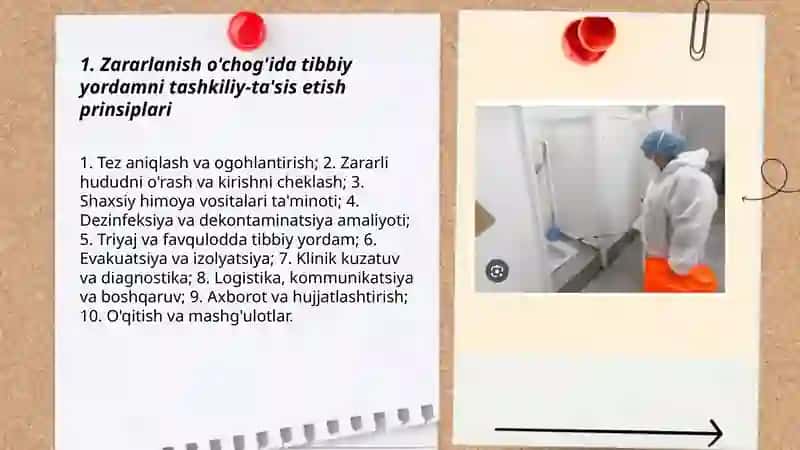 Biologik vositalar bilan zararlanish o'chog'ida tibbiy yordamni tashkillashtirish 3