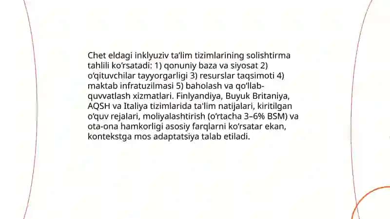 Chet elda alohida ta’lim ehtiyojlari bo’lgan bolalarning inklyuziv ta’limi 3