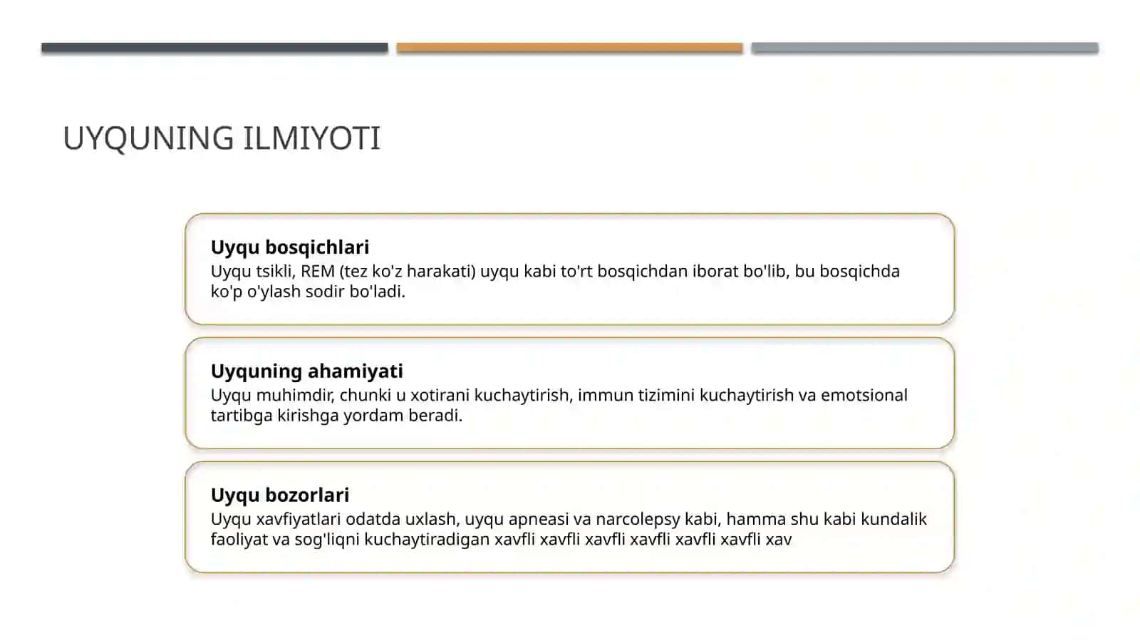 Uyqu va uning ahamiyati 3