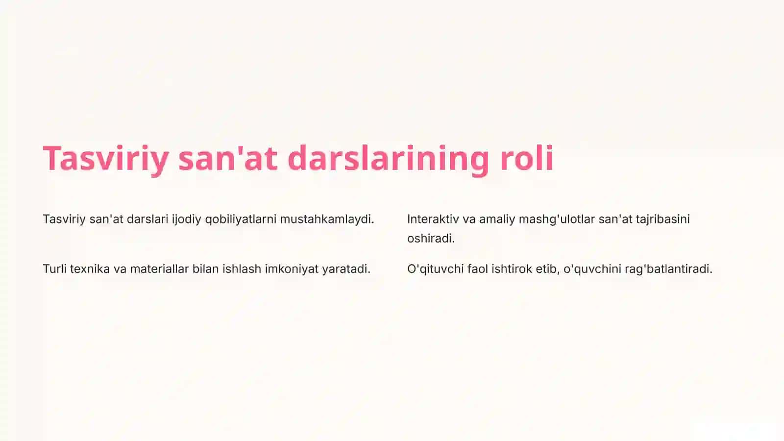 Tasviriy san'at darslarida talabalarning ijodiy qobiliyatlarini shakllantirish 3
