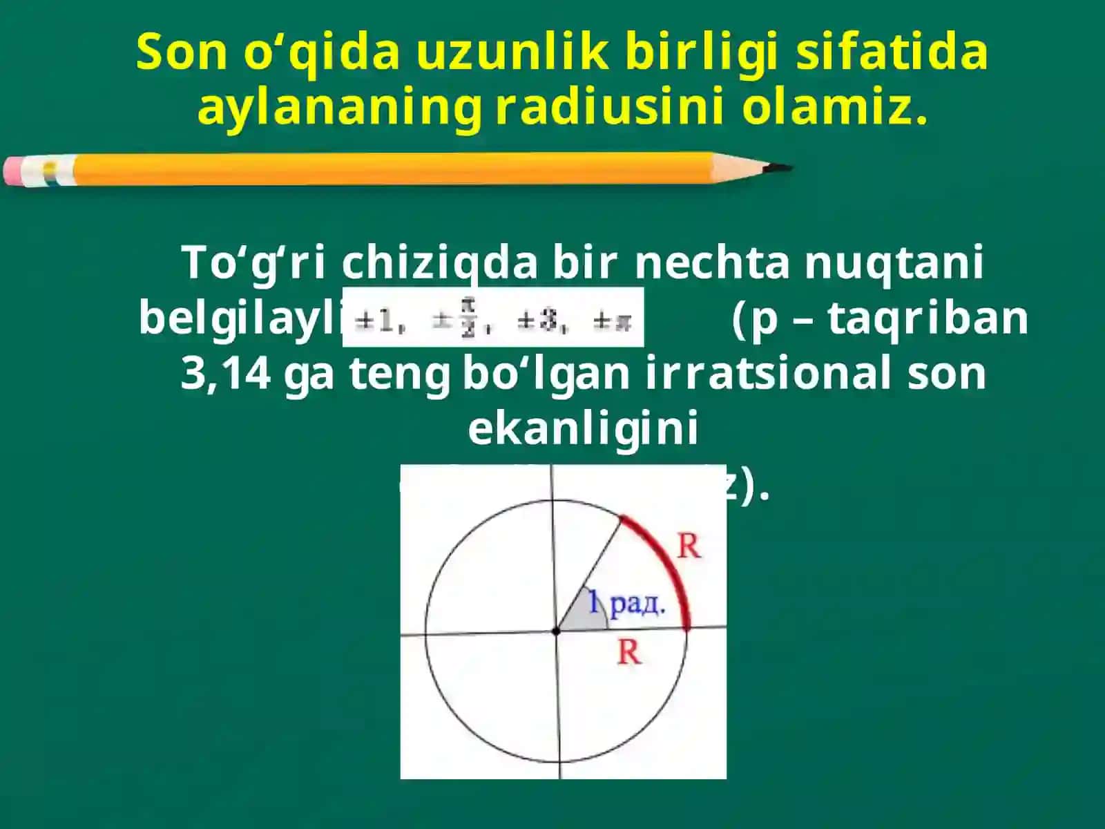 Burchakning radian o‘lchovi 3