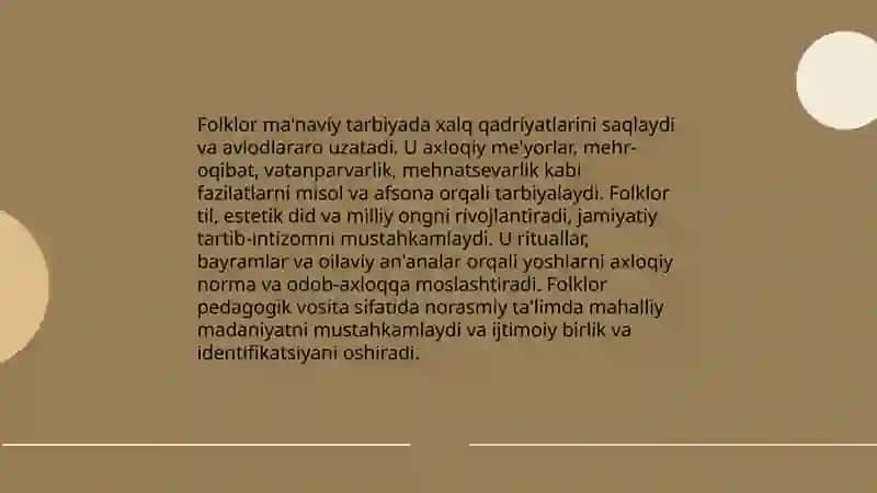 Folklor ma’naviy tarbiyaning poydevori 3