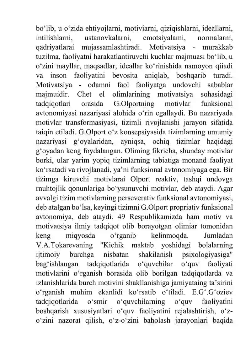 shaxs faoliyatidagi ehtiyojlar, motivlar va motivasiyalarning tadqiq etilishi 3