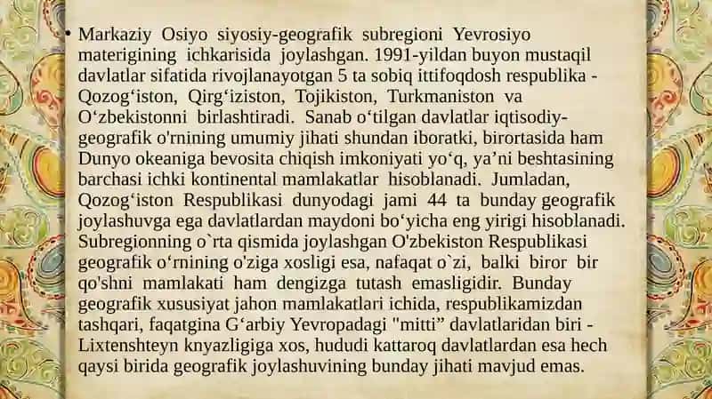 Markaziy Osiyoma 3
