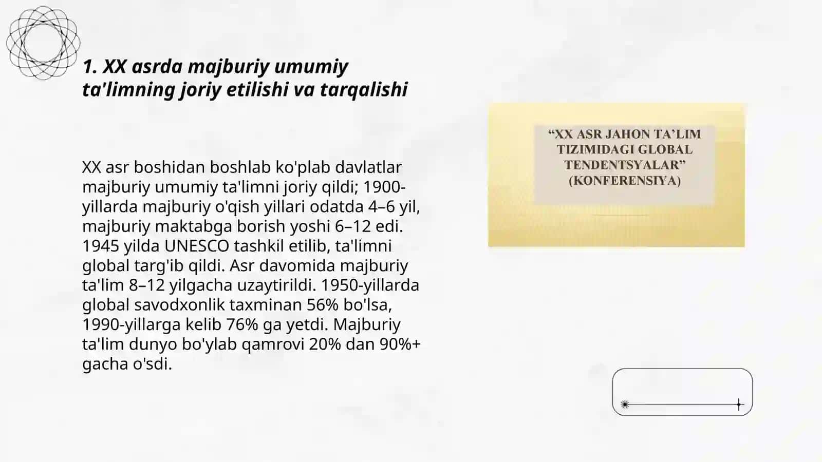XX asr jahon taʼlim tizimidagi global tendensiyalar 3