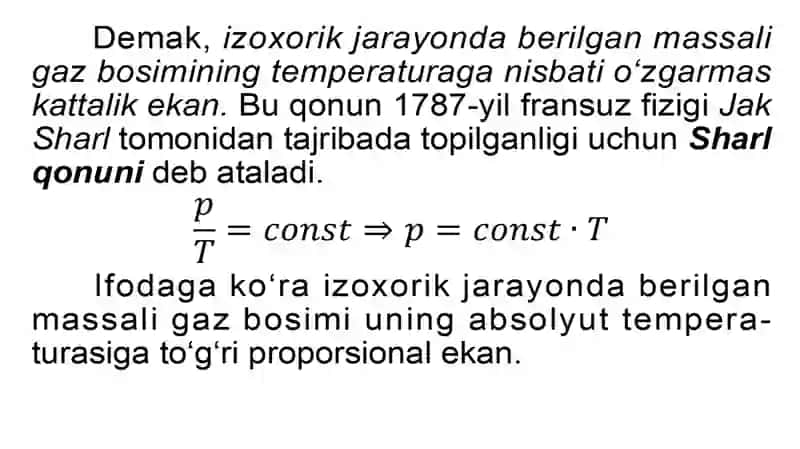 Izoxorik jarayon 3