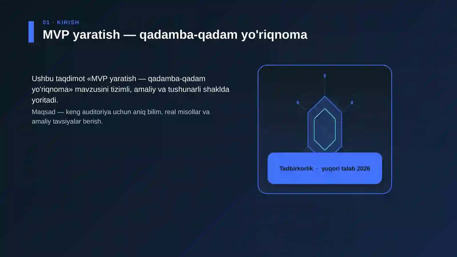 MVP yaratish — qadamba-qadam yo'riqnoma 3