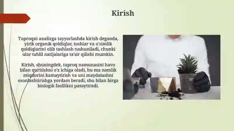 Tuproqni analizga tayyorlash 3