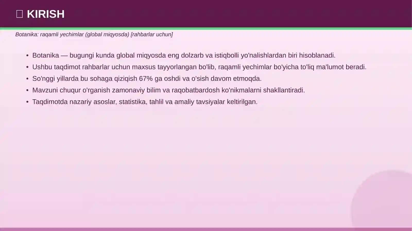 Botanika: raqamli yechimlar (global miqyosda) 3