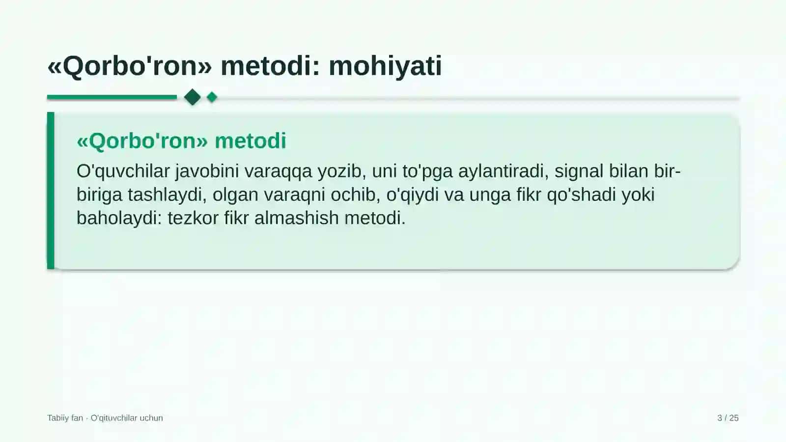 tabiiy fan darslarida qorbo'ron metodidan foydalanish 3057 3