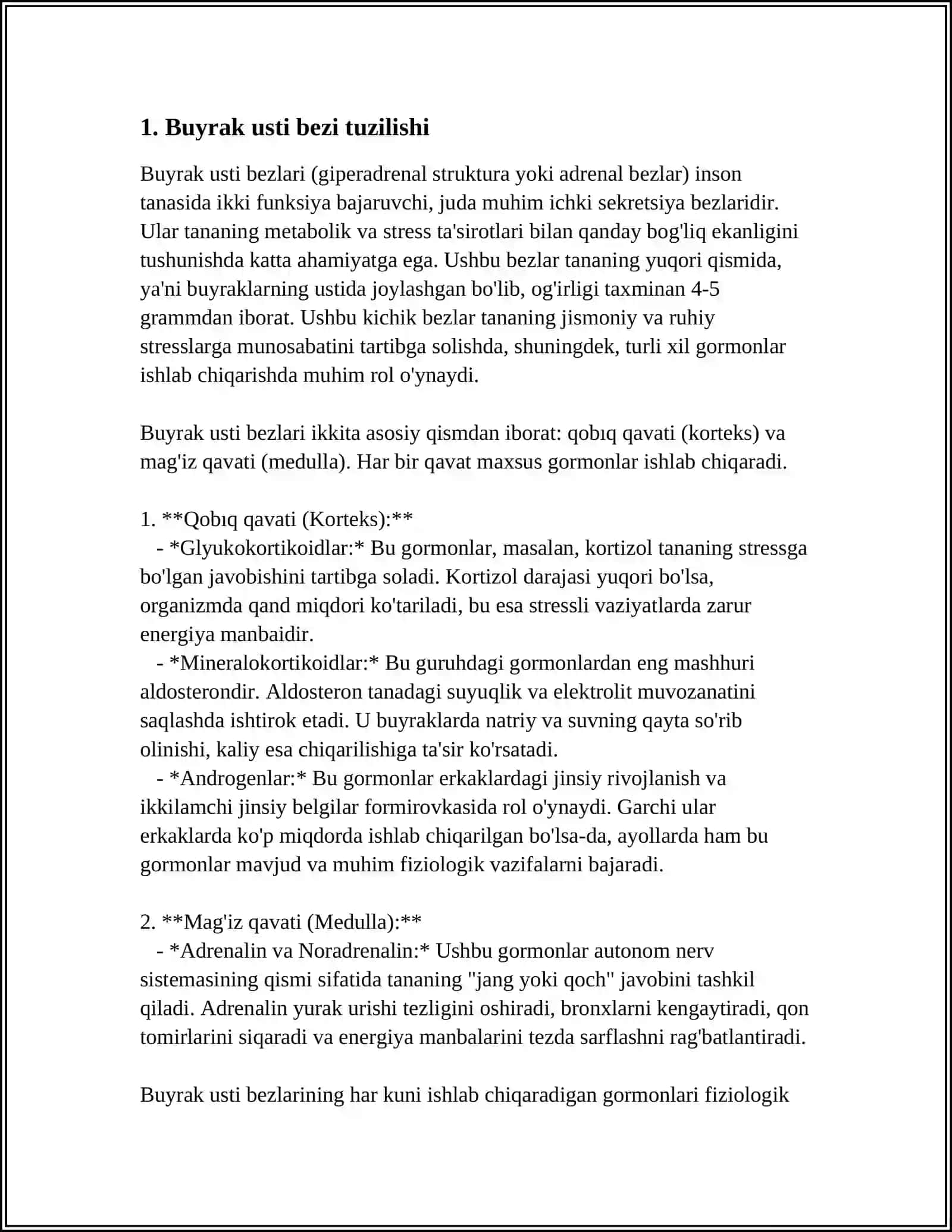 BUYRAK USTI BEZI FIZIOLOGIYASI 3