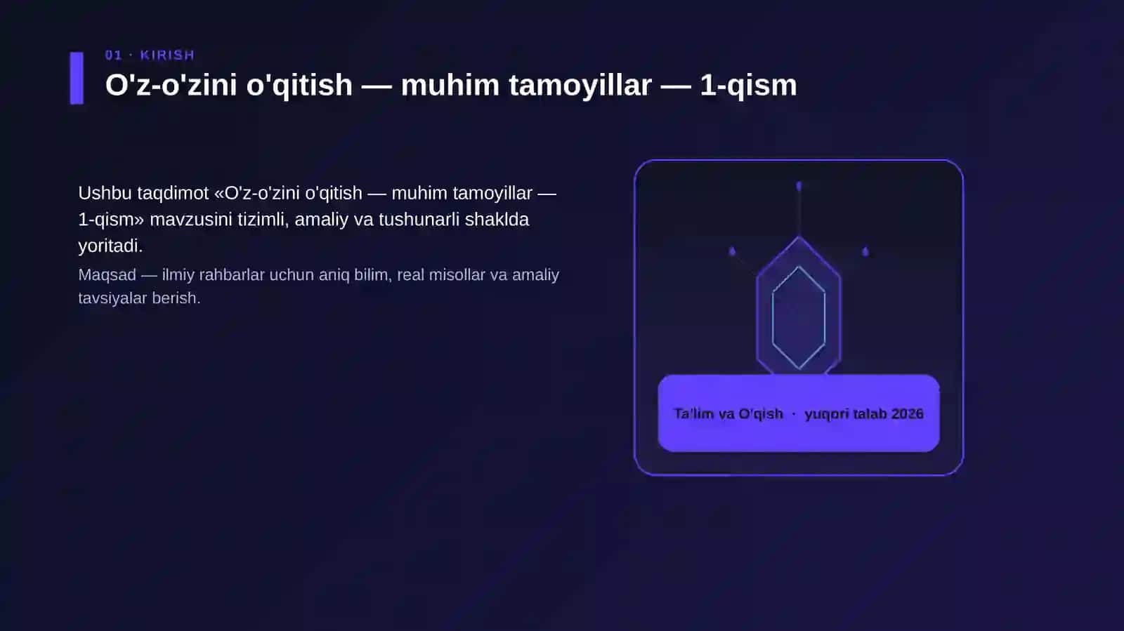 O'z-o'zini o'qitish — muhim tamoyillar — 1-qism 3