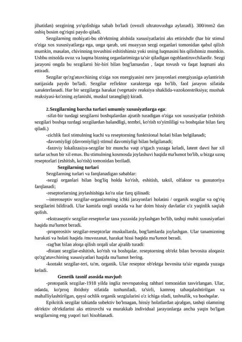 Sezgi psixofizikasi. Perseptiv timsollarnining tashkil topishi va uni o'rganish metodlari 3
