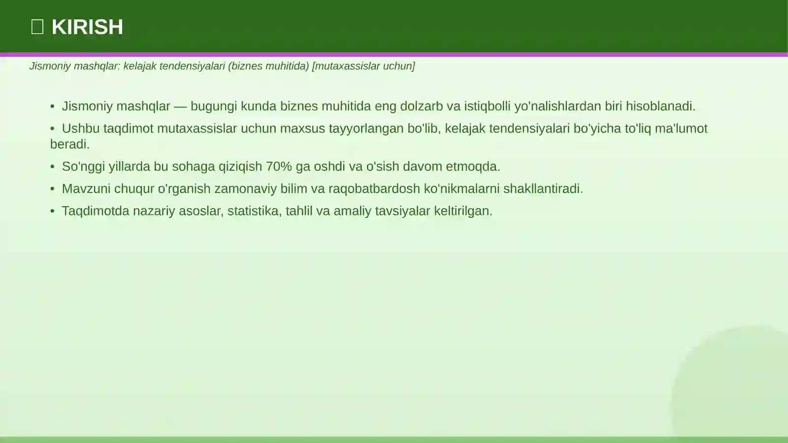 Jismoniy mashqlar: kelajak tendensiyalari (biznes muhitida) [mutaxassislar uchun] 3