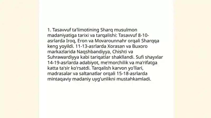 Tasavvuf ta’limotining Sharq musulmon madaniyatiga tasiri 3