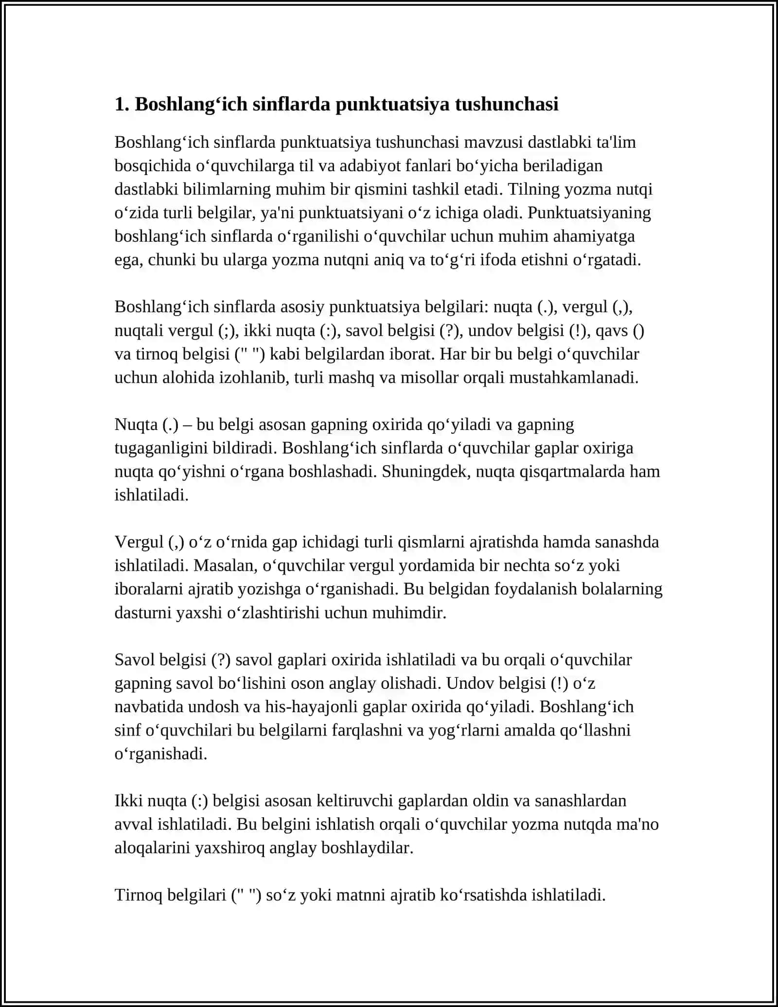BOSHLANG‘ICH SINFLARDA PUNKTUATSIYA ELEMENTLARI VA ORFOGRAFIYANI O‘RGANISH METODIKASI 3