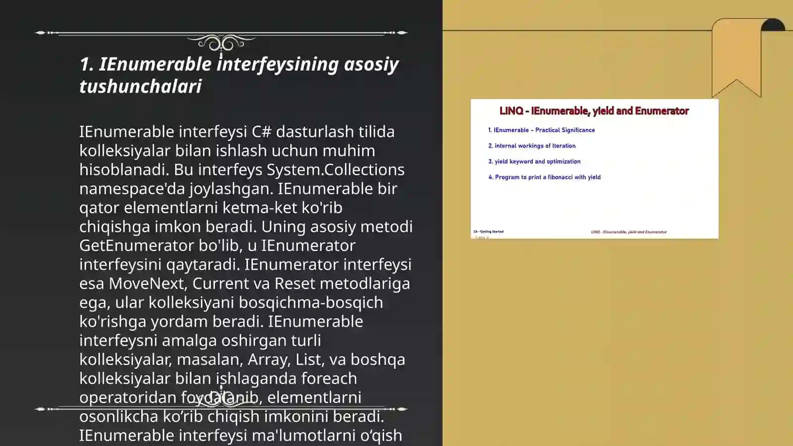 IEnumerable va IEnumerator interfeyslari 3