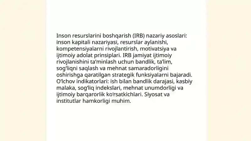 Inson resurslarini boshqarish va jamiyat ijtimoiy rivojlanishi: nazariy asoslar 3