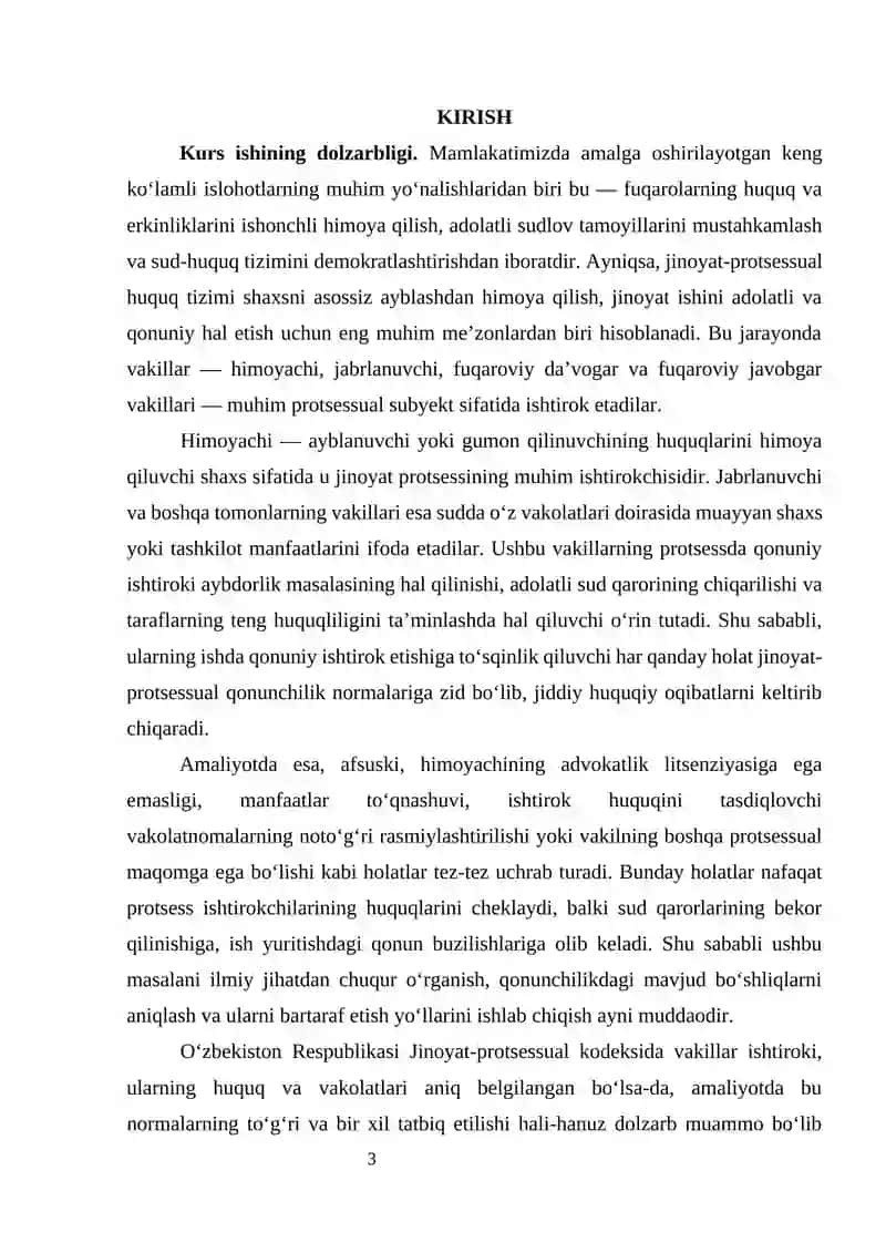 JINOYAT PROTSESUAL HUQUQI FANIDAN KURS ISHI 3