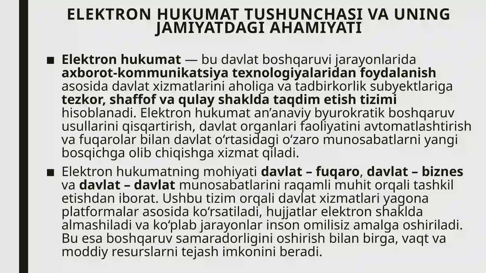 Elektron hukumat loyihalarini boshqarish va rivojlanish istiqbollari 3