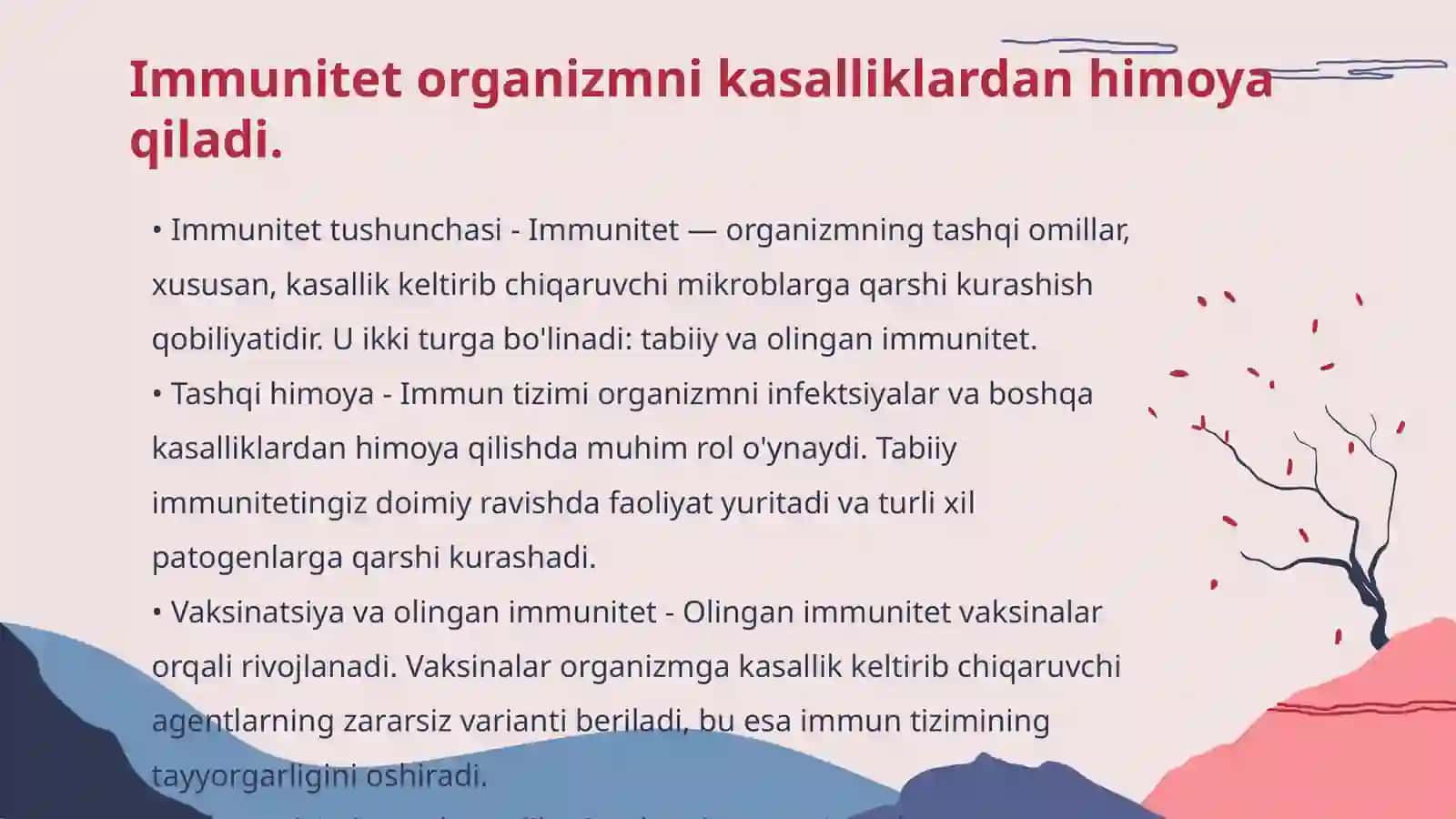 Immunitetga tasir etuvchi vositalar. Vitaminlar 3