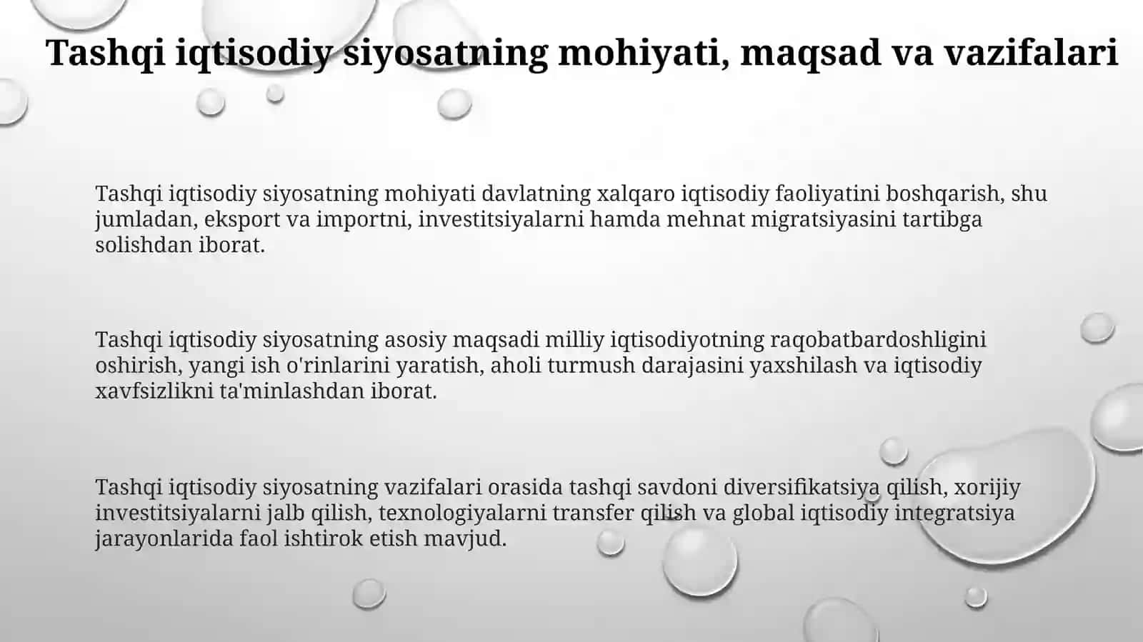 Tashqi iqtisodiy siyosatning  asosiy turlari va tasnifi 3
