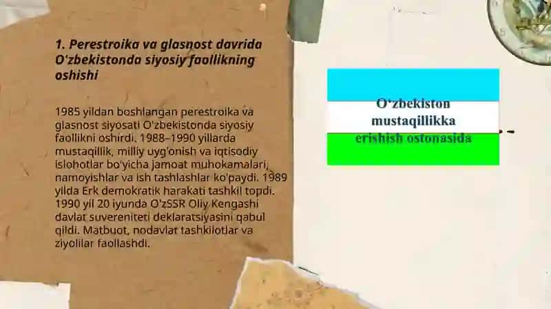 Mustaqillikka erishish arafasida O'zbekistondagi ijtimoiy-siyosiy jarayonlar. 3
