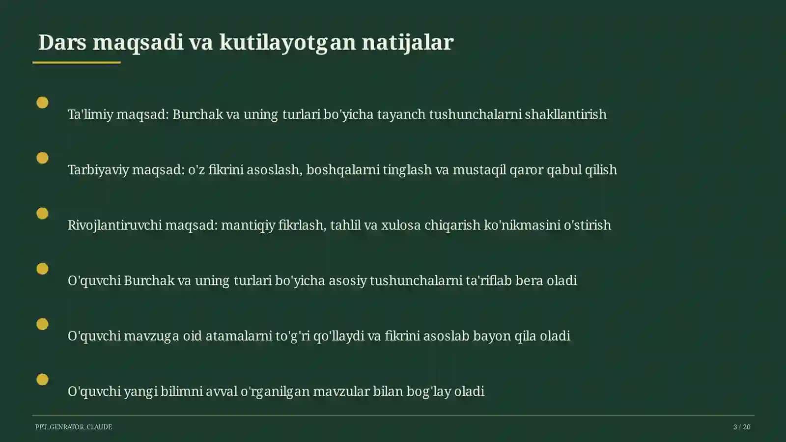 Burchak va uning turlari (4-sinf) 3