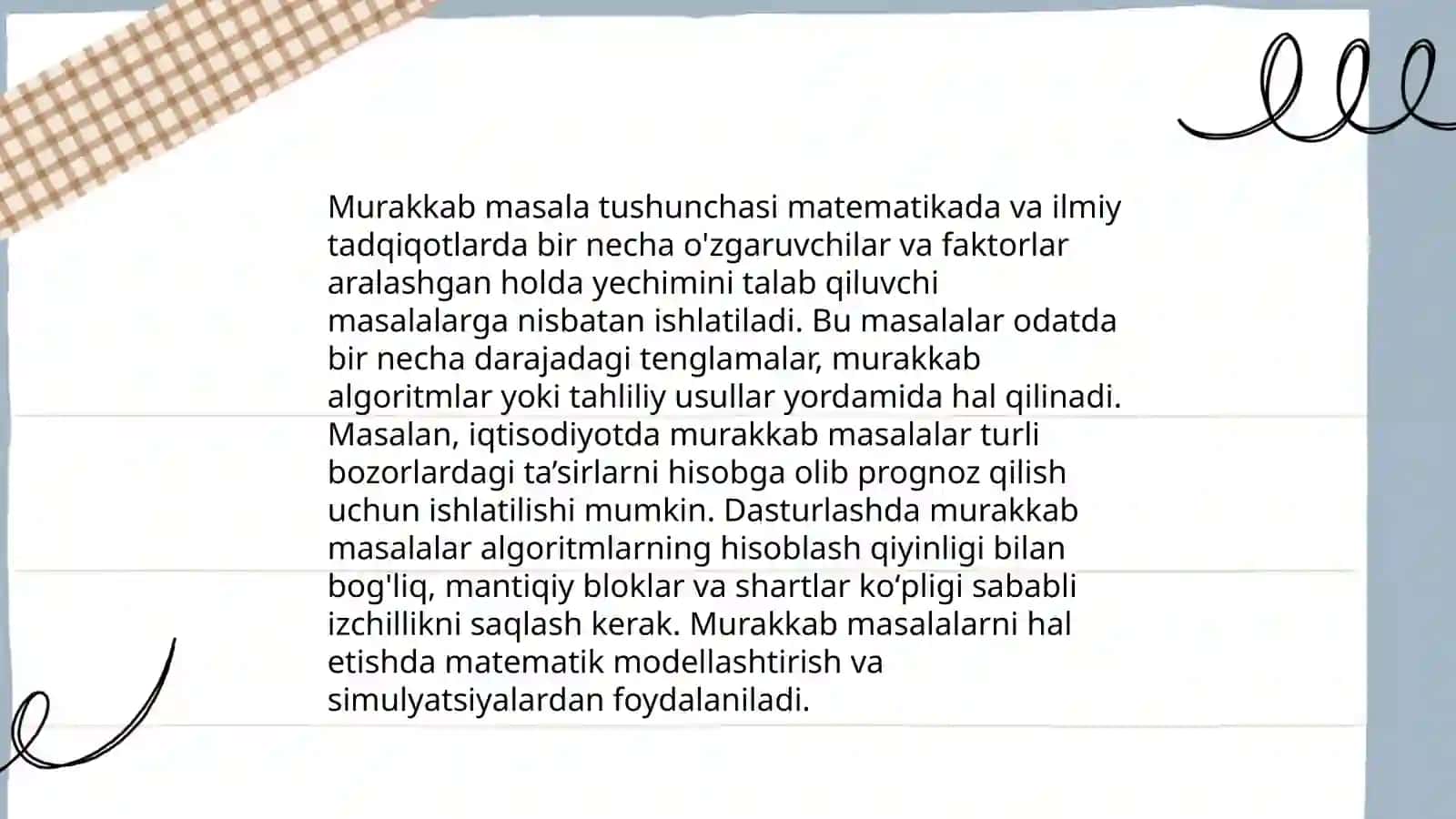 Murakkab masala tushunchasi 3