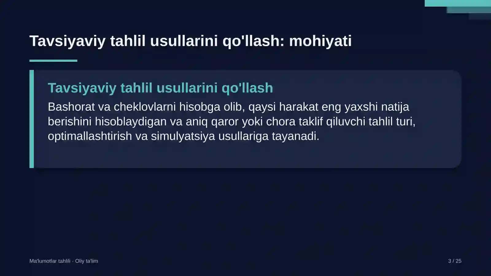 eksport faoliyatida tavsiyaviy tahlil usullarini qo'llash 3480 3