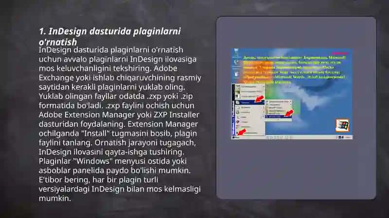 Indesign dasturi plaginlari bilan ishlash 3