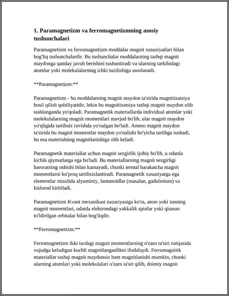 PARAMAGNETIKLAR VA FEROMAGNETIKLAR 3
