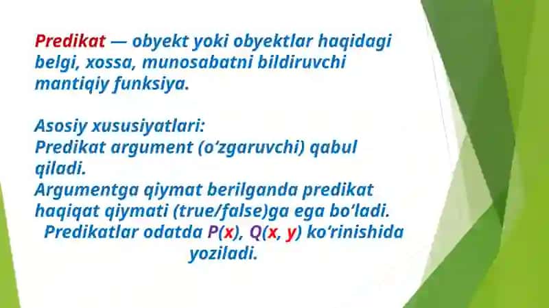 Predikatlar 3