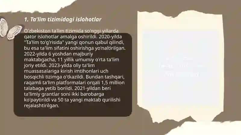 Oʻzbekiston Respublikasi ijtimoiy sohadagi islohatlar 3