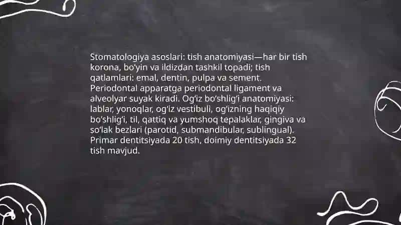Stomatologiya asoslari. Ergonomika. Stomatologiya honasining jihozlanishi 3